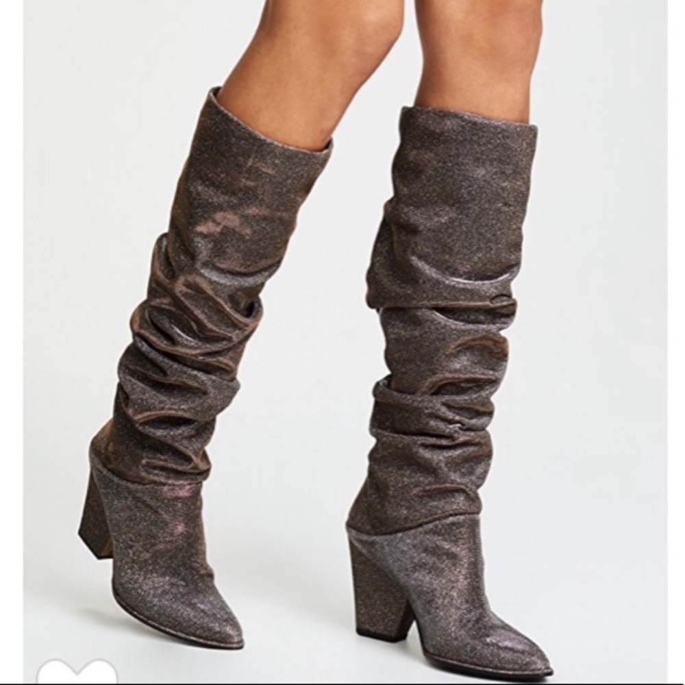 Stuart Weitzman Smashing Iridescent Glitter Boots